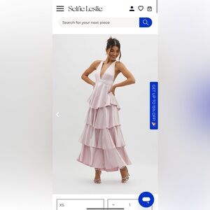 Selfie Leslie AUGUSTE TIERED FRILL STRAPPY BACK DRESS BLUSH size XS, LIKE NEW